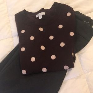Maroon polka dot sweater